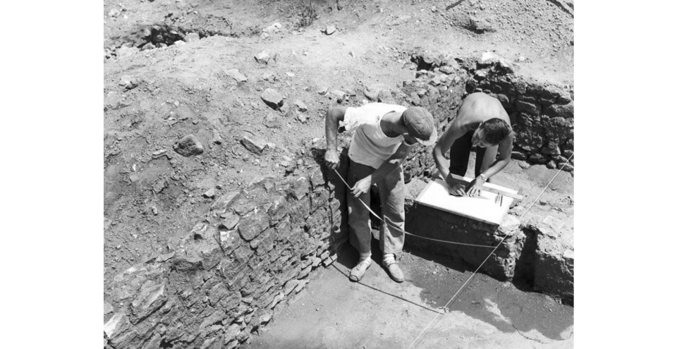 Excavation progress in room 19 at Point of Pines Pueblo