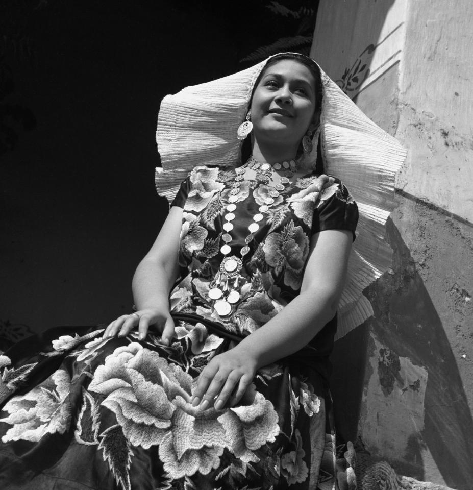 Mestizo Native Girl in Fiesta Dress