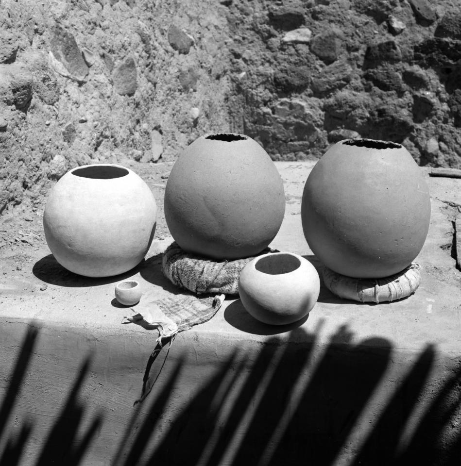 Pots drying in the sun