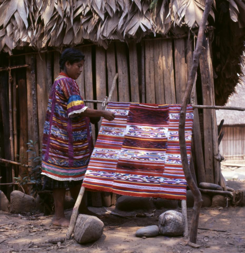 Woman Weaving Huipil